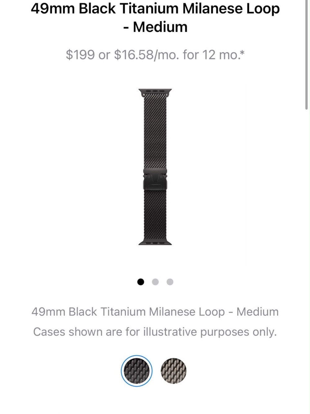 Apple Black Titanium Milanese Loop Watch Band